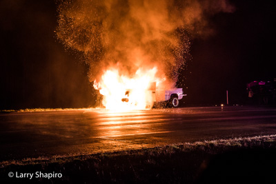 pickup truck fire on I65 near 